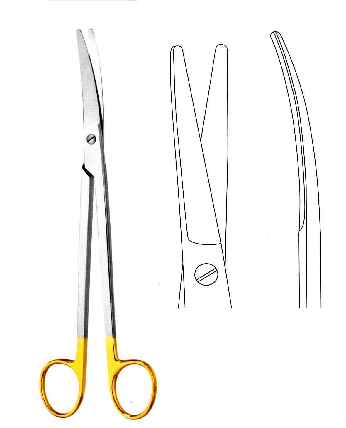 ABDOMİNAL MAKAS 18CM EĞRİ